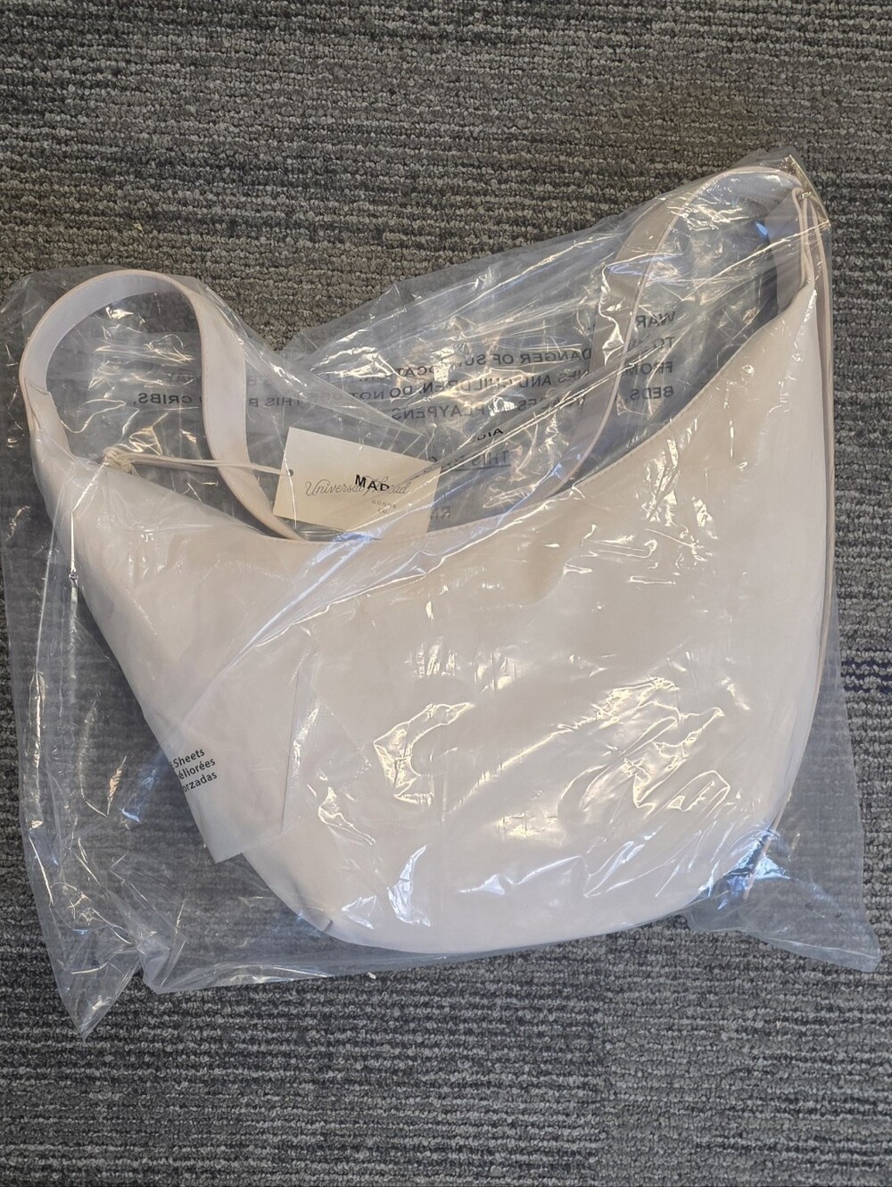 NWT White Crescent Shoulder Bag